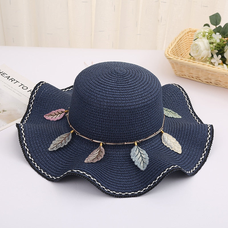 New summer floppy wide brim sun hat  Women Straw hat Cap Outdoor holiday Lady beach Casual floral Panama hat