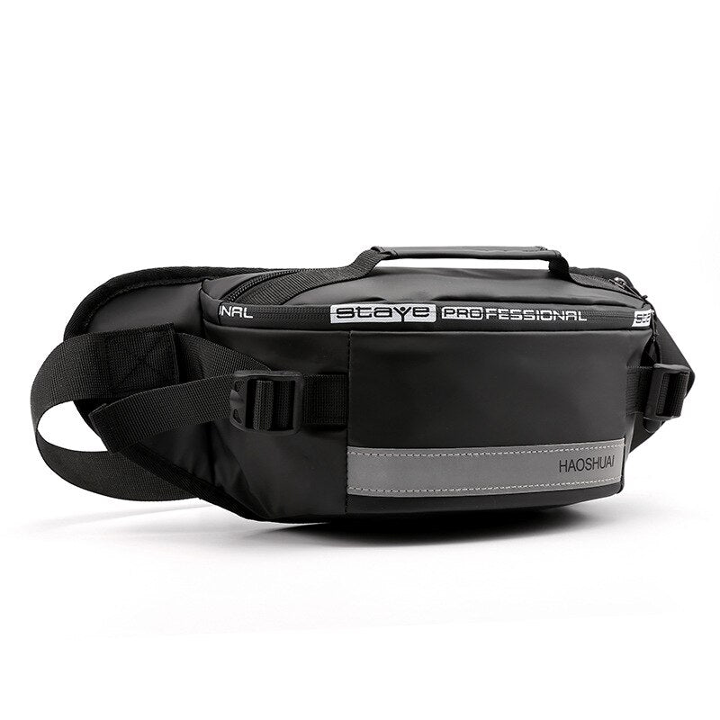 Anti-theft Male Belt Close-Fitting Waist Bags Multi-Functional Hip Bum Reflective Strip Shoulder Bag  Men Nylon Fanny Chest Pack