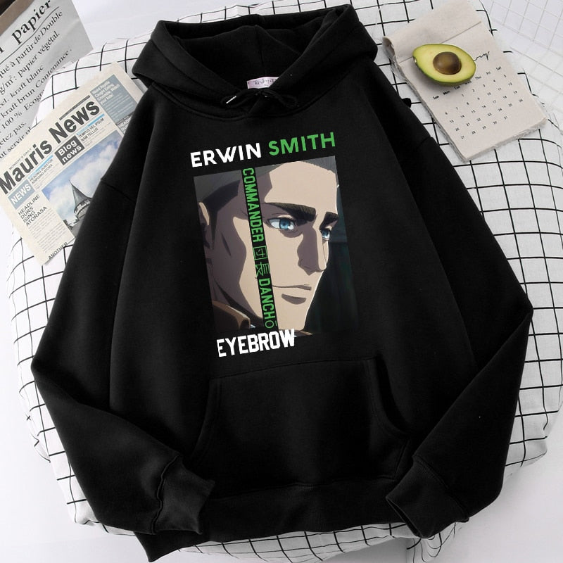 Attack on Titan Hoodies Eren Yeager Anime Print Hoodie Long Sleeve Loose Hip Hop Sweatshirt Men Streetwear Oversized Hoody Tops