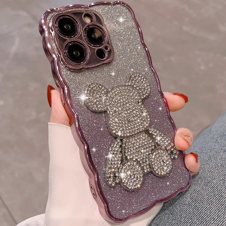 Bling Rhinestone for iPhone 11 14 12 13 Pro Max Case Glitter Diamond Cute Bear for iphone 14 13 8 7 SE XR Xs Max 14 Plus Cover