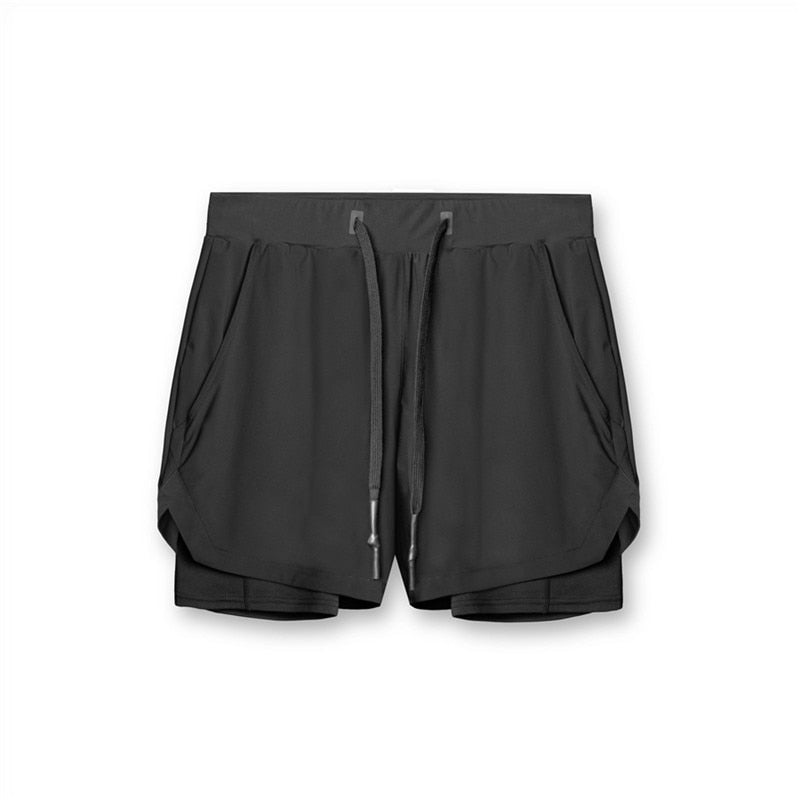 New Running Shorts Men With Lined  Summer Quick Dry Sport Gym Shorts Men 2 IN 1 Fitness Training Workout Sports Shorts Male