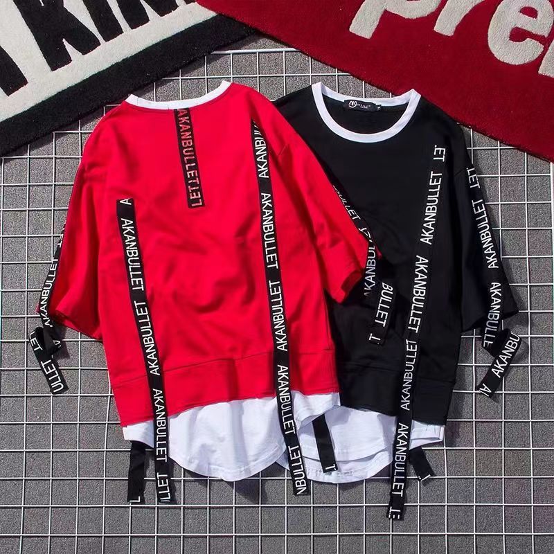 New Men T-shirt Korean Hooded T-shirt Fashion Harajuku Short Sleeve Top Hip Hop T Shirts Mens Summer Print Men Clothing T2