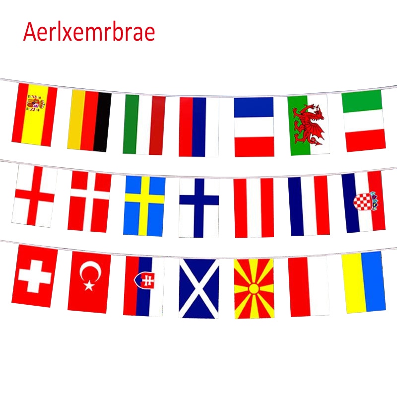 14*21cm String Flags - Small Hanging Flags representing 32 Countries around the World, showcasing the diverse nations and fostering international camaraderie.