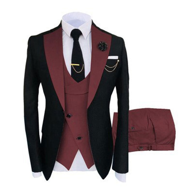 Slim Fit Fashion 3 Pieces Men Suit Formal Business Suits Champagne Beige Tuxedos for Wedding Groom Rugular Blazer+Pants+Vest