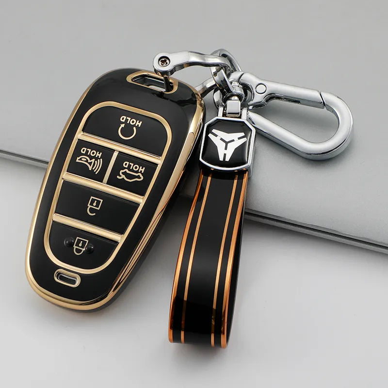 4/5/7 Buttons TPU Car Key Cover for Hyundai Santa Fe Tucson 2022  NEXO NX4 Atos Solaris Prime 2021 Auto Shell Fob Case Keychain