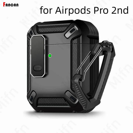 For Airpods 2 Case carbon fibre Luxury Switch Case airpod pro 2 2022 earphone case Shockproof Cover for Airpods 1 2 Pro 2 2022