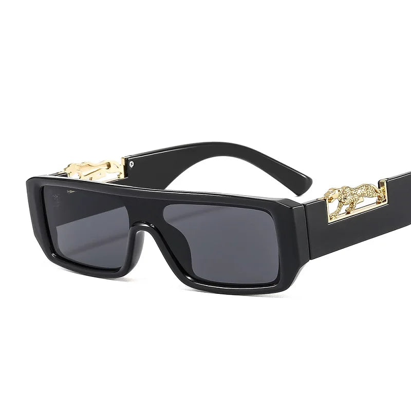 ZLY 2022 New Fashion Rectangle Sunglasses Women Men Gradients Lens PC Frame Leopard Decorate Brand Designer Sun Glasses UV400