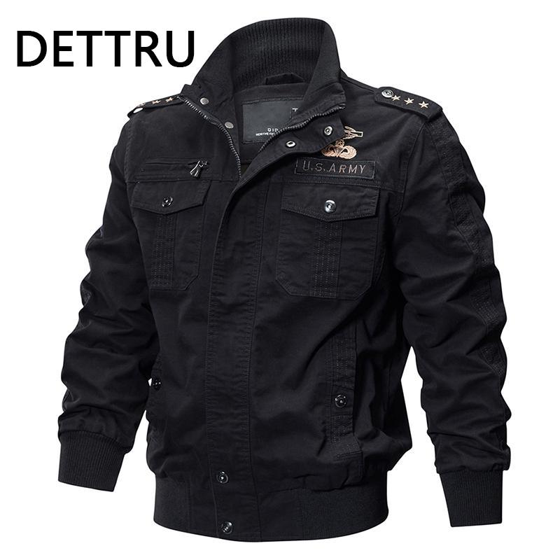 DETTRU Military Pilot Jackets Men Bomber Cotton Coat Tactical Army Jacket Male Casual Air Force Flight Jacket Size M-6XL