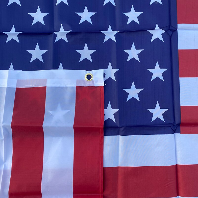 150x90cm us flag  High Quality Double Sided Printed Polyester American Flag Grommets USA Flag