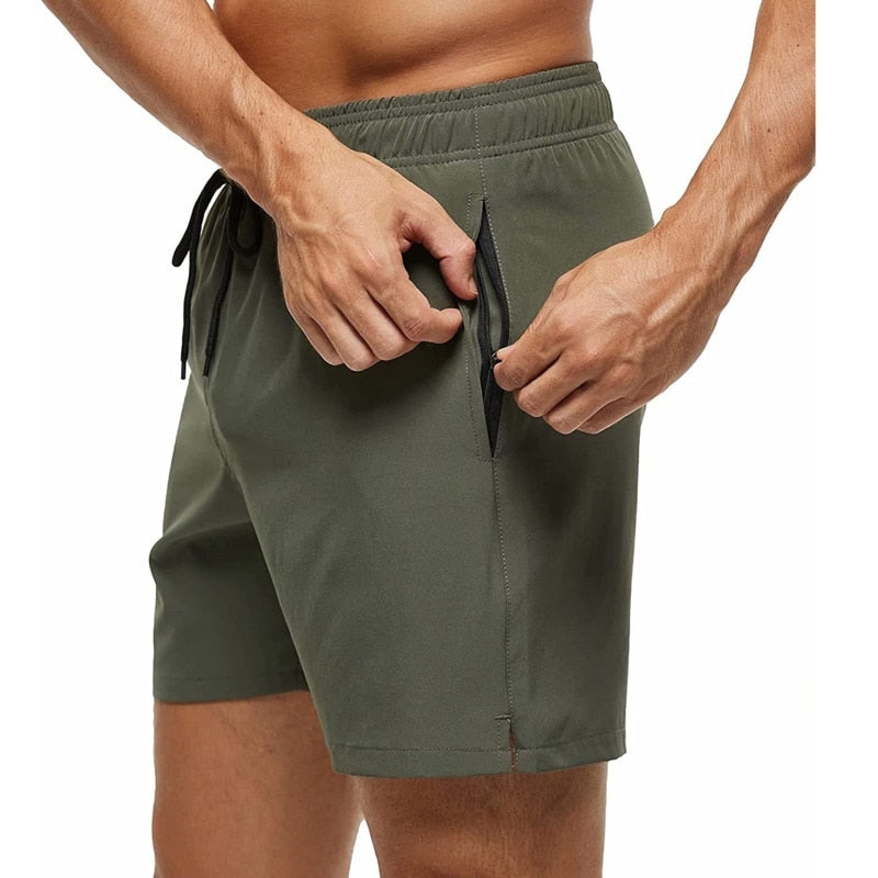 Fashion Beach Shorts Elastic Closure Men&#39;s Swim Trunks Quick Dry Beach Shorts With Zipper Pockets