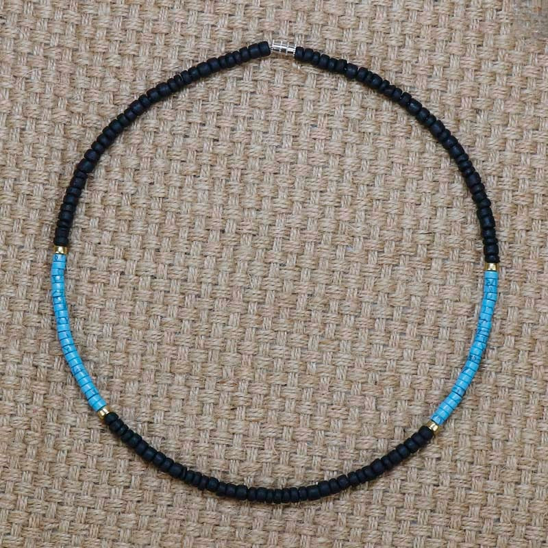 Summer Beach Bohemia Surfer Necklace For Men Simple Geometric Tribal Ethnic Coconut Shell Beaded Necklace Men Jewelry