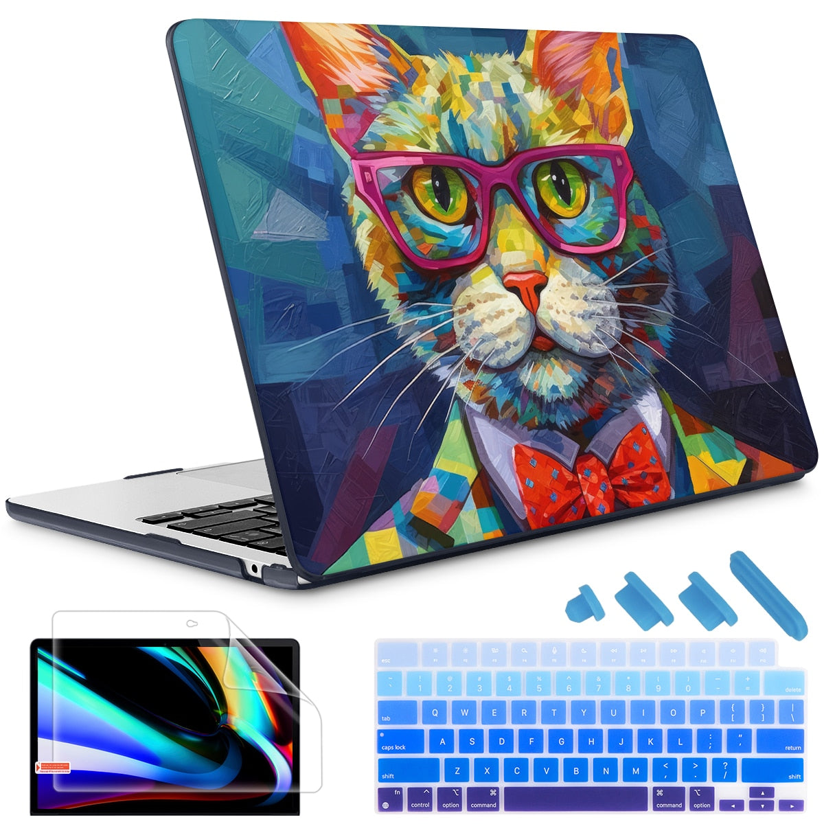 The Crown Cat Hard print case for MacBook Air Pro 13 14 16 M2 2022 2023 A2681 A2779 A2780 Retina 13.3 A1502 A2337 M1 2020 A2289