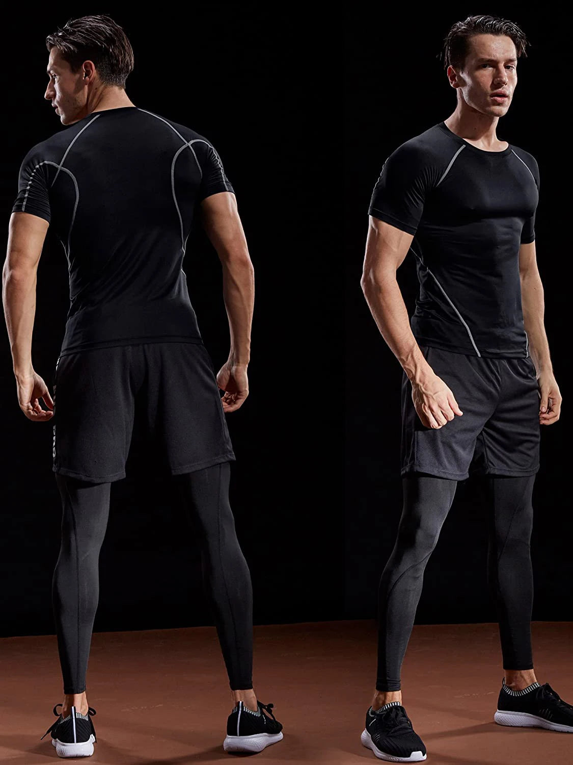 Compression T Shirt Men Summer Sportswear Running T-shirt Elastic Quick Dry Sport Tops Tee Athletic Gym Workout Shirts Men