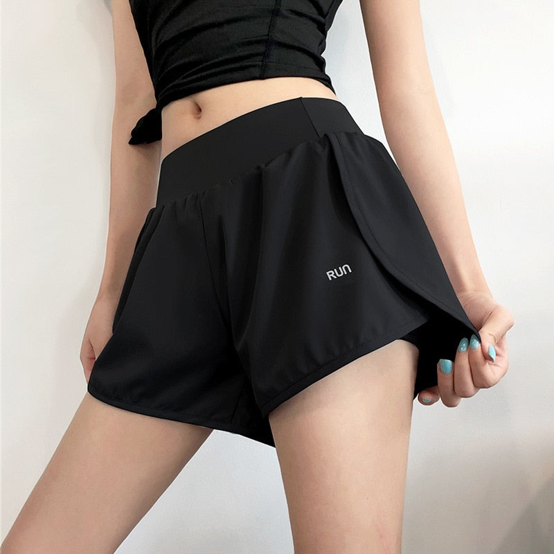 Summer Women's Sports Shorts Letter Printed Pockets High Waist Casual Quick Drying Fitness Female Sweatpants Running Pants