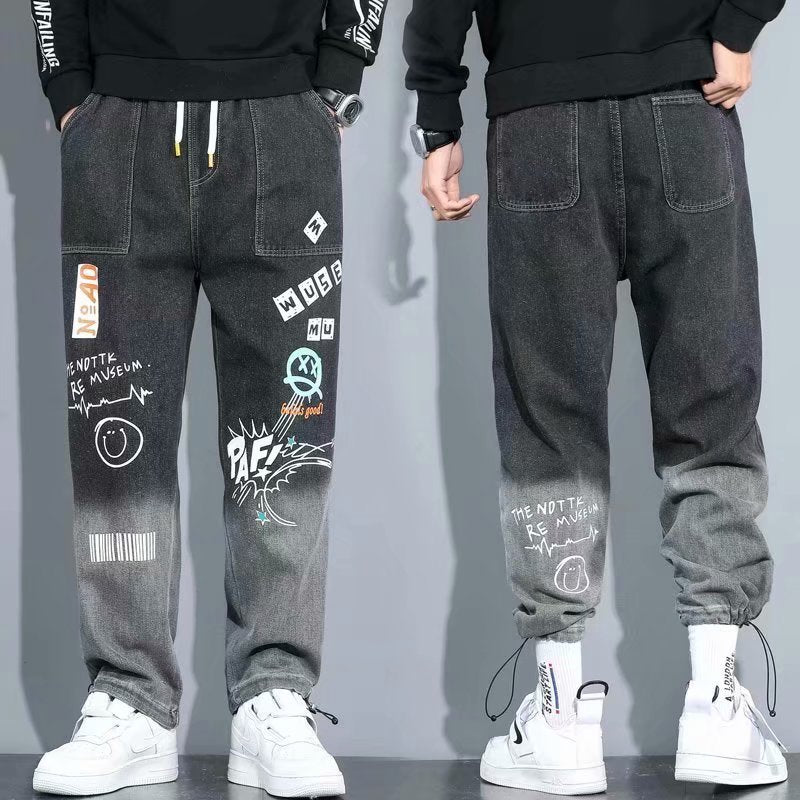 Men's Cargo Pants - Fashionable Elastic Hip Hop Jeans, Trendy Streetwear Joggers with Casual Comfort