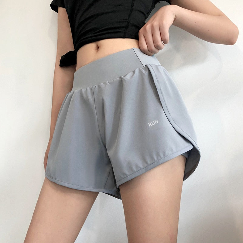 Summer Women's Sports Shorts Letter Printed Pockets High Waist Casual Quick Drying Fitness Female Sweatpants Running Pants