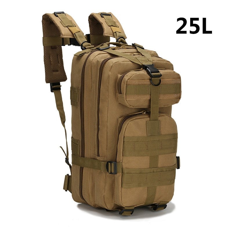 60L/25L Tactical Backpack for Men - Waterproof Black Military Backpacks, Ideal for Travel, Hiking, Camping, Trekking, and Outdoor Exploration, Equipped with Men's Notebook Compartment.