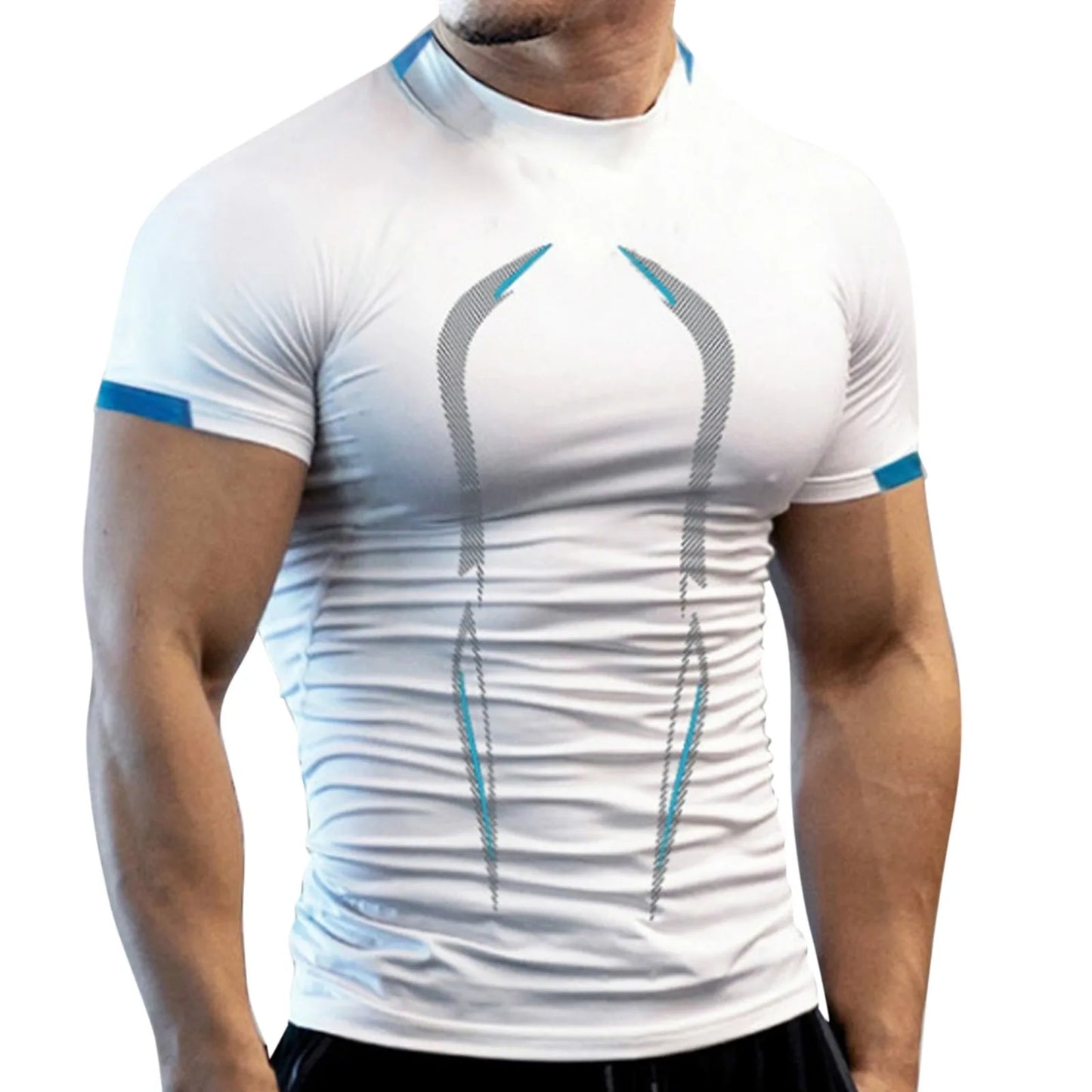 New Summer Gym Breathable T Shirt Men Quick Drying Jogging TShirt Men Training Tees Fitness Tops Running T-shirt