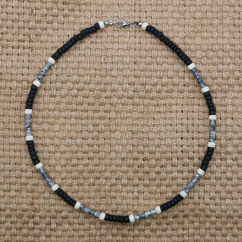 Summer Beach Bohemia Surfer Necklace For Men Simple Geometric Tribal Ethnic Coconut Shell Beaded Necklace Men Jewelry