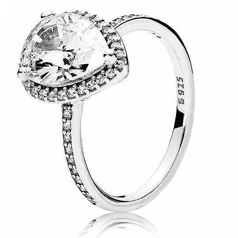 Wholesale 925 Silver Europe Signature Love Knot Radiant Teardrop Timeless Elegance Allure Heart clover Ring for Women Jewelry