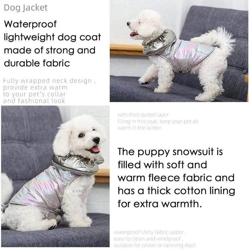 Dog Winder Coat Waterproof Small Dog Vest Warm Dog Vest Puppy Clothes Windproof For Small And Medium Dogs Pet Cold Weather Coats