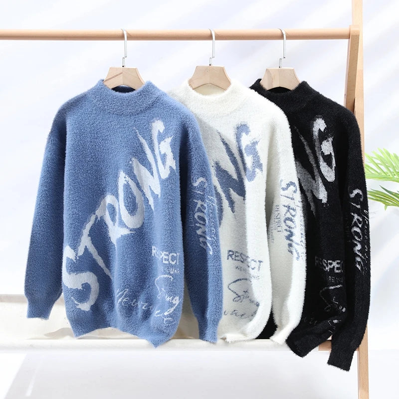 New Men's High-Quality Fashion Trend Sweater Men'S Casual Comfortable Loose Windproof Warm Sweater M-3XL