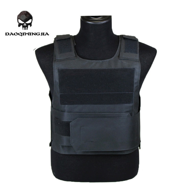 Security Guard Anti-Stab Tactical Vest with two Foam Plate Military Miniature Hunting Vests  adjustable shoulder straps