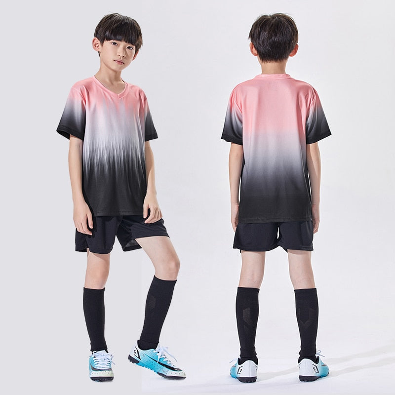 Wholesale Custom 100% Polyester Cheap Children&#39;s Soccer Jerseys Breathable Football Jersey Sets Soccer Uniform Set For Kids Y305