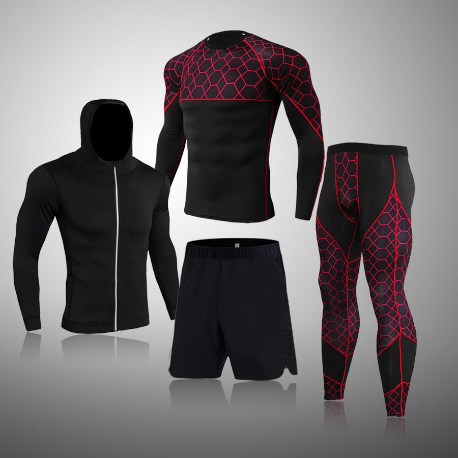 Men's Gym Tights Training Clothes Workout Jogging Sports Set Running Rashguard Tracksuit Compression Sportswear Suits For Men