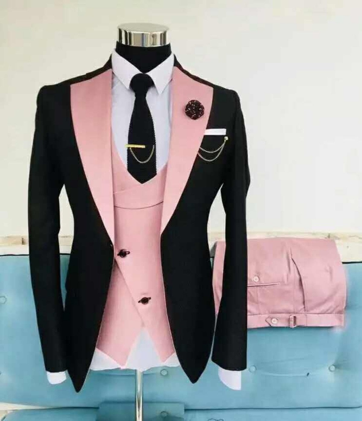 Slim Fit Fashion 3 Pieces Men Suit Formal Business Suits Champagne Beige Tuxedos for Wedding Groom Rugular Blazer+Pants+Vest