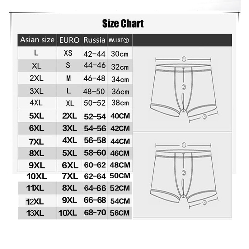 13XL-XL Plus  Men Underwear Male boxer  Solid Panties Shorts Men&#39;s Cotton Underpants Breathable Intimate Man boxers Large Size