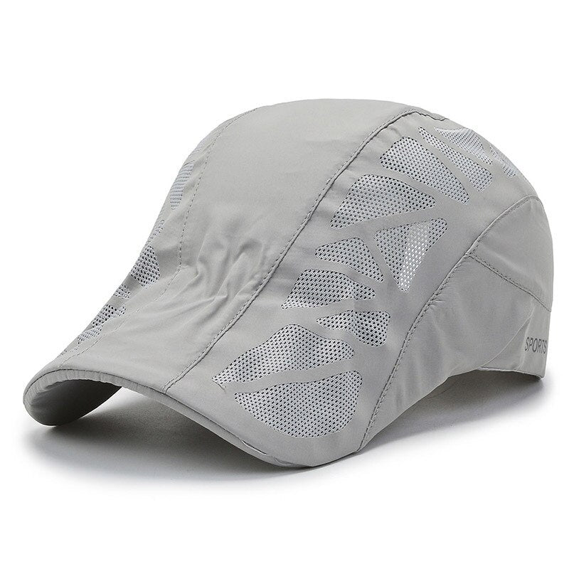 Summer Sports Mens Sun Hats Breathable Mesh Quick-drying Visor Caps Outdoor Gorro Hombre Boina Golf Hat Fashion Solid Flat Cap