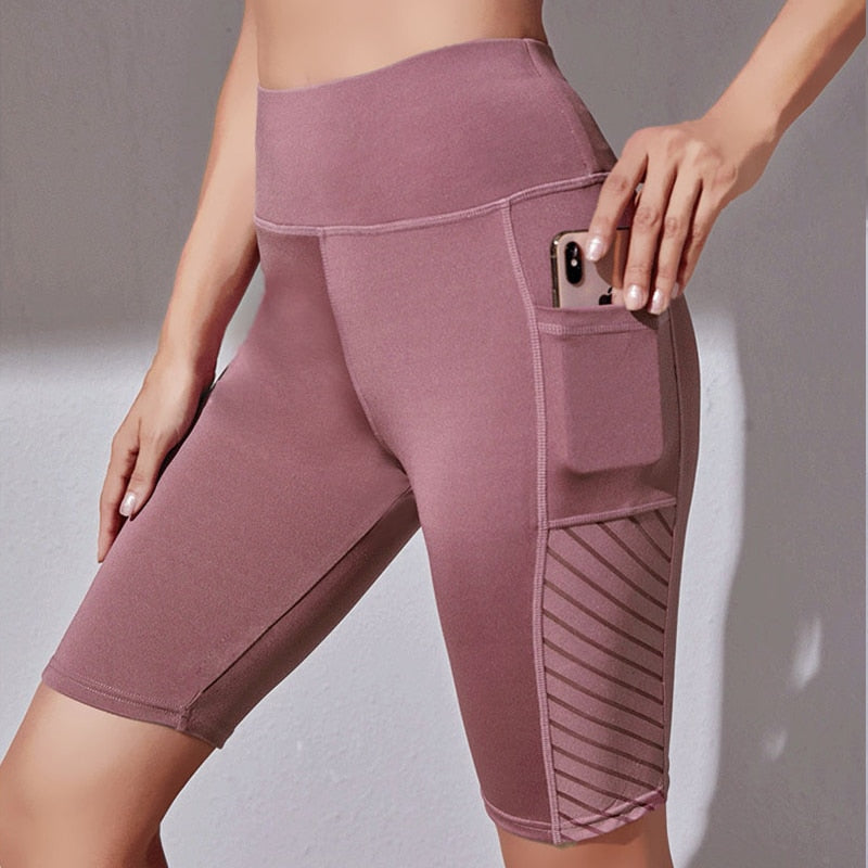 Women Workout Leggings Fitness Seamless Mesh Sport Pocket Legging Femme Fashion High Waist Leggings Women Yoga Running Pants