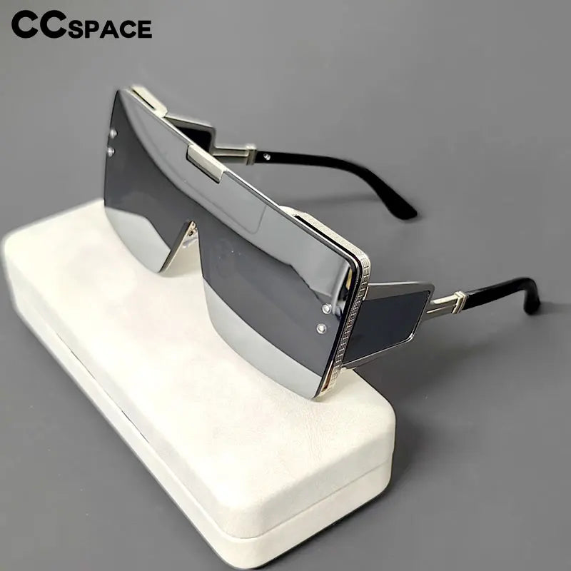 46588 Luxury Brand Sunglasses Women Big Frame Men Square Fashion One Lens Shades Uv400 Vintage Glasses