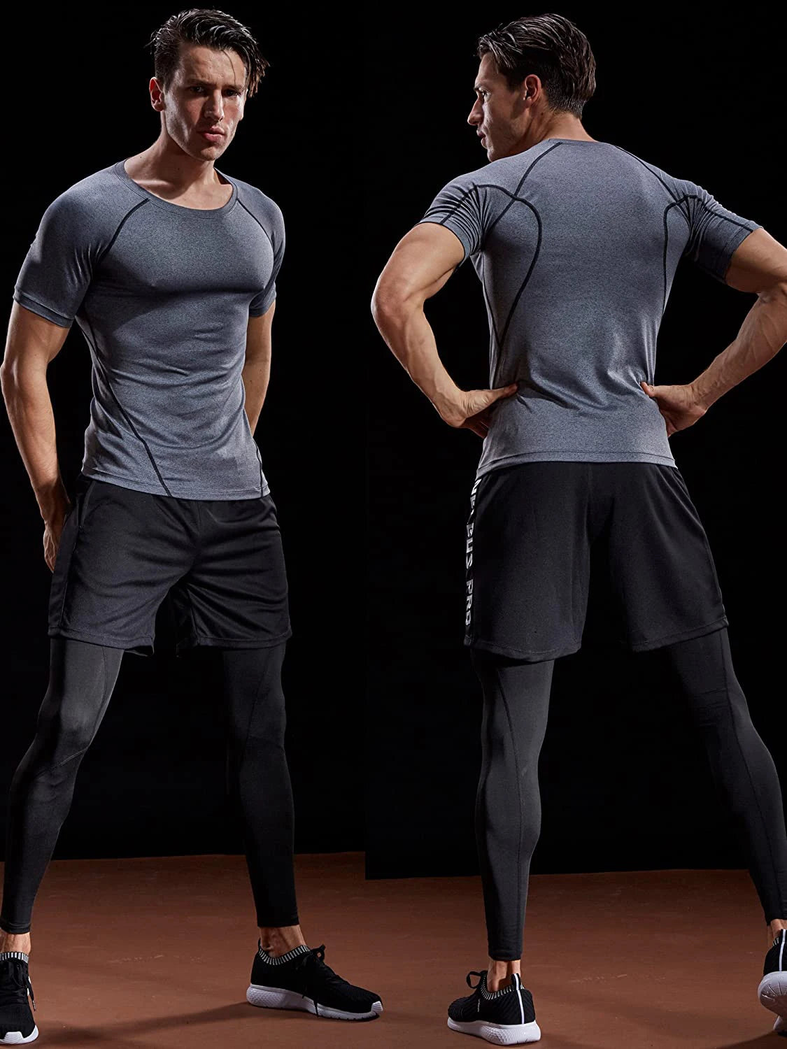 Compression T Shirt Men Summer Sportswear Running T-shirt Elastic Quick Dry Sport Tops Tee Athletic Gym Workout Shirts Men