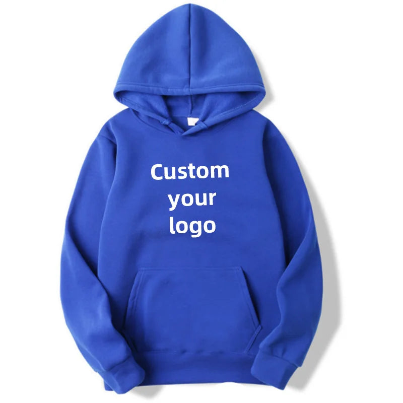 Men and Women DIY Printed Hooded Sweatshirt Loose Pullover  Spring Autumn Winter Cotton Customize your logo Hoodie (S-4XL)