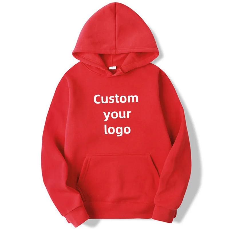 Men and Women DIY Printed Hooded Sweatshirt Loose Pullover  Spring Autumn Winter Cotton Customize your logo Hoodie (S-4XL)