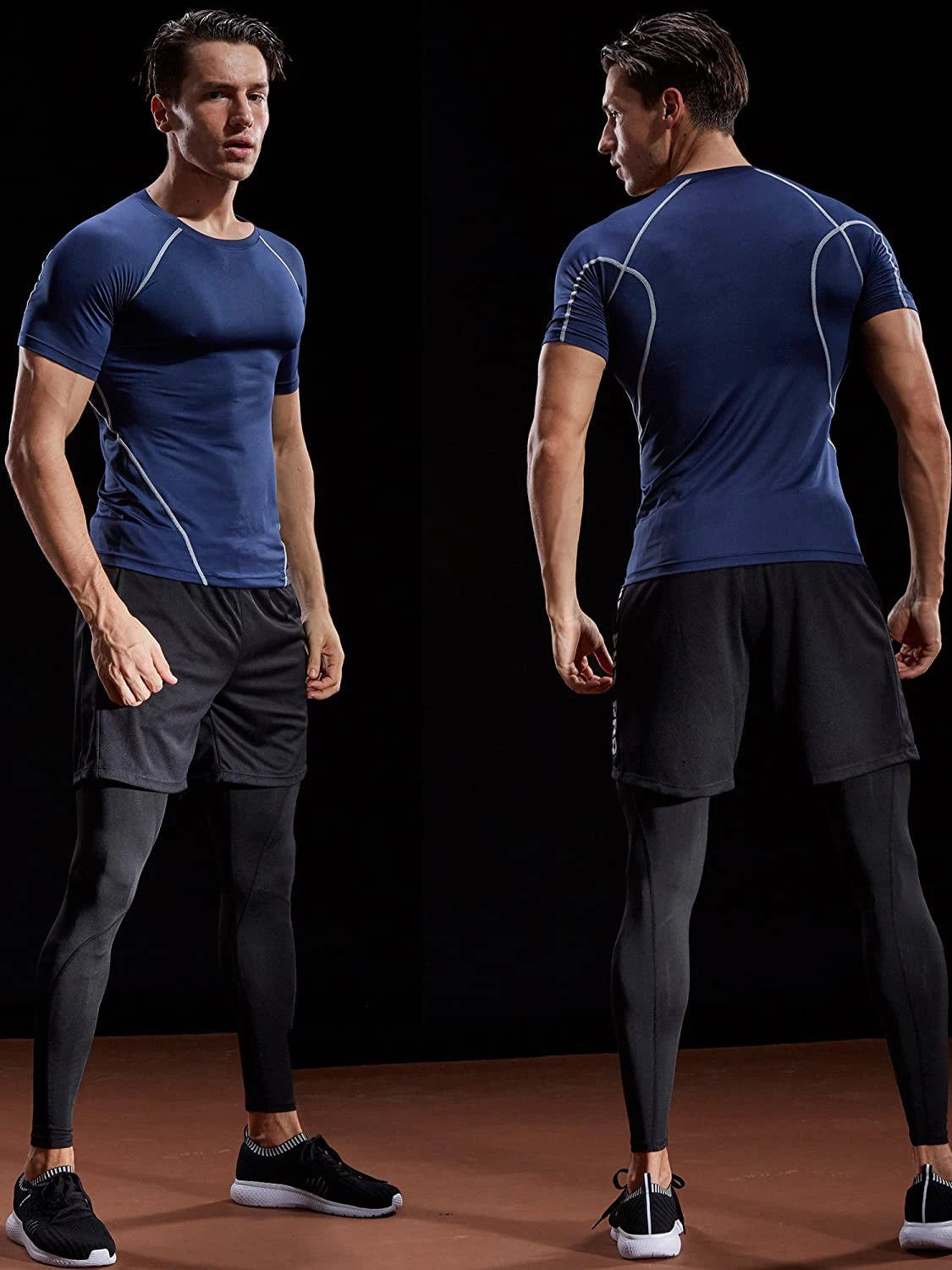 Compression T Shirt Men Summer Sportswear Running T-shirt Elastic Quick Dry Sport Tops Tee Athletic Gym Workout Shirts Men