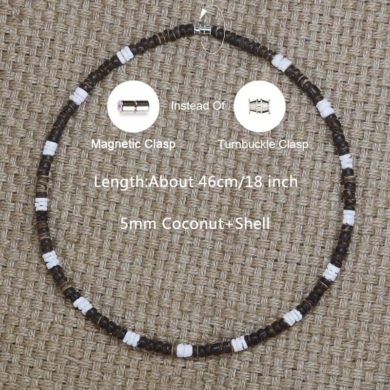 Summer Beach Bohemia Surfer Necklace For Men Simple Geometric Tribal Ethnic Coconut Shell Beaded Necklace Men Jewelry