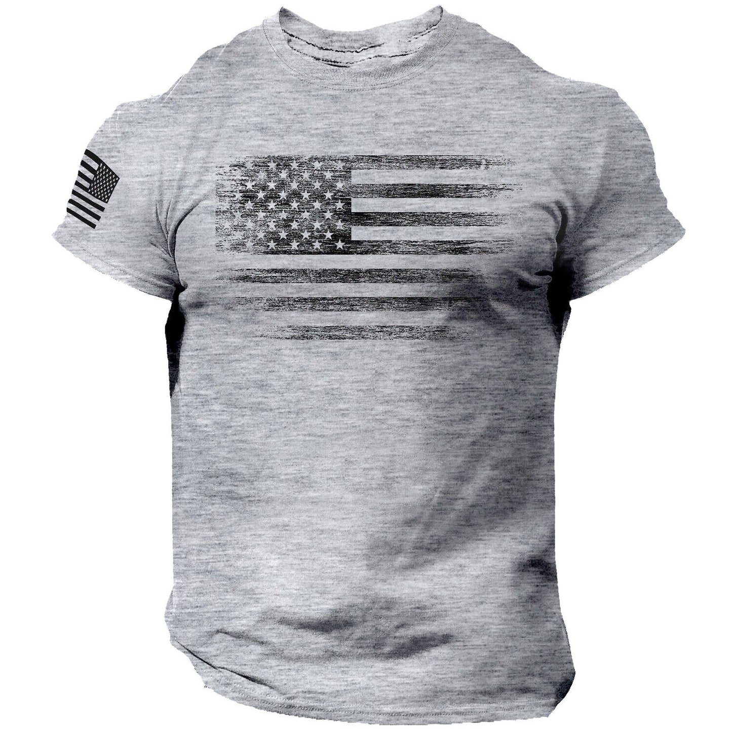 Gym Men&#39;s T-shirt 3d Print USA Flag T Shirt Oversized Casual Short-sleeved Summer Sportswear Men Clothing Tees Tops