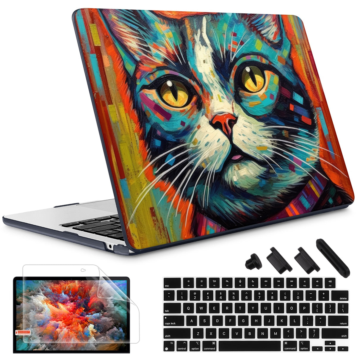 The Crown Cat Hard print case for MacBook Air Pro 13 14 16 M2 2022 2023 A2681 A2779 A2780 Retina 13.3 A1502 A2337 M1 2020 A2289