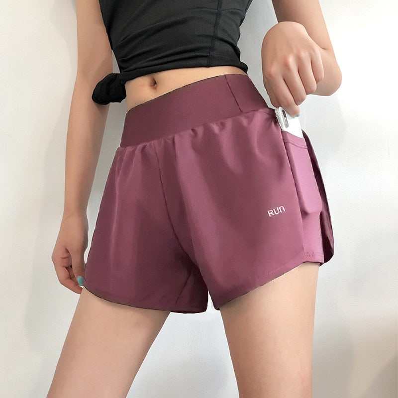 Summer Women's Sports Shorts Letter Printed Pockets High Waist Casual Quick Drying Fitness Female Sweatpants Running Pants