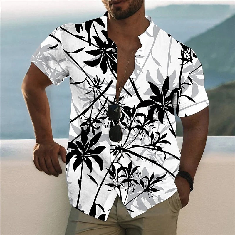 Coconut Tree Shirts For Men 3d Printed Men&#39;s Hawaiian Shirt Beach 5xl Short Sleeve Fashion Tops Tee Shirt Man Blouse Camisa