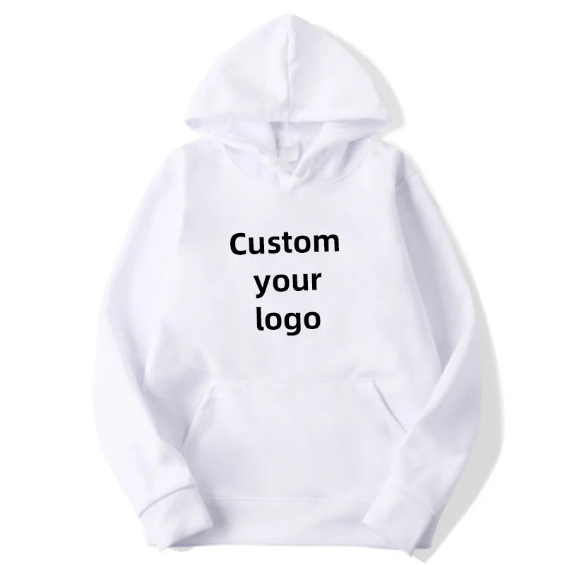 Men and Women DIY Printed Hooded Sweatshirt Loose Pullover  Spring Autumn Winter Cotton Customize your logo Hoodie (S-4XL)