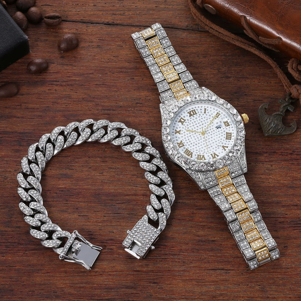 Diamond Men Women Watches Gold Watch Ladies Wrist Watch Luxury Rhinestone Unisex Bracelet Watches Female Clock Relogio Feminino