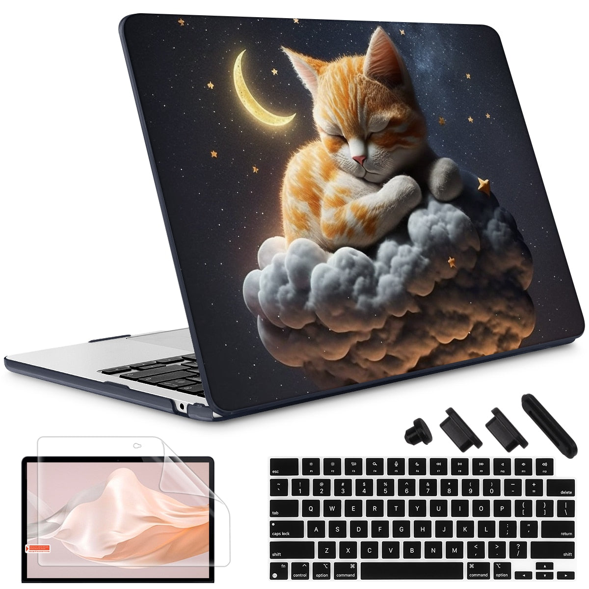 The Crown Cat Hard print case for MacBook Air Pro 13 14 16 M2 2022 2023 A2681 A2779 A2780 Retina 13.3 A1502 A2337 M1 2020 A2289