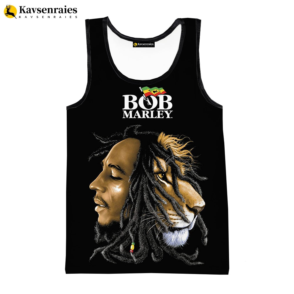 Bob Marley Vest New Fashion Summer Fitness Men Tank Tops Sleeveless Women Hip Hop Harajuku Streetwear Beach Undershirt