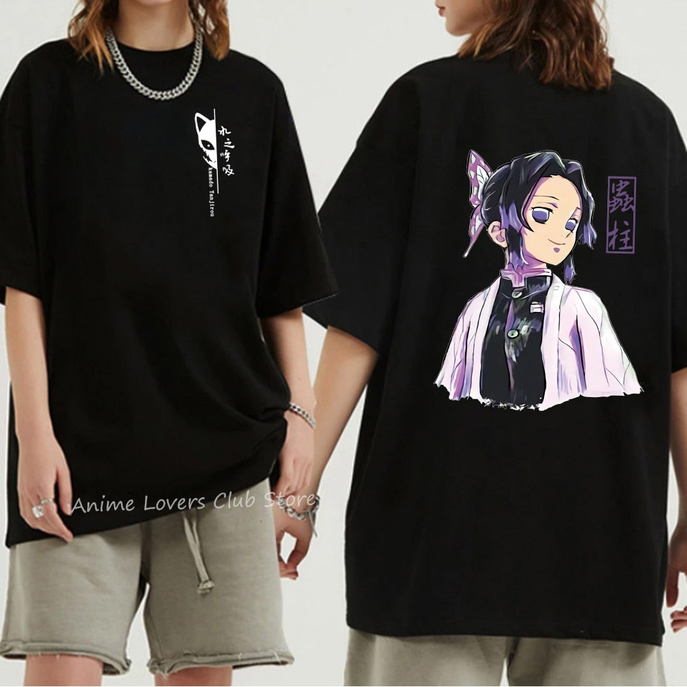 Unisex Demon Slayer T Shirt 100% Cotton T-Shirts Anime Print T-Shirt Rengoku Kyoujurou Nezuko Ninja Short Top Y2k Harajuku Tops