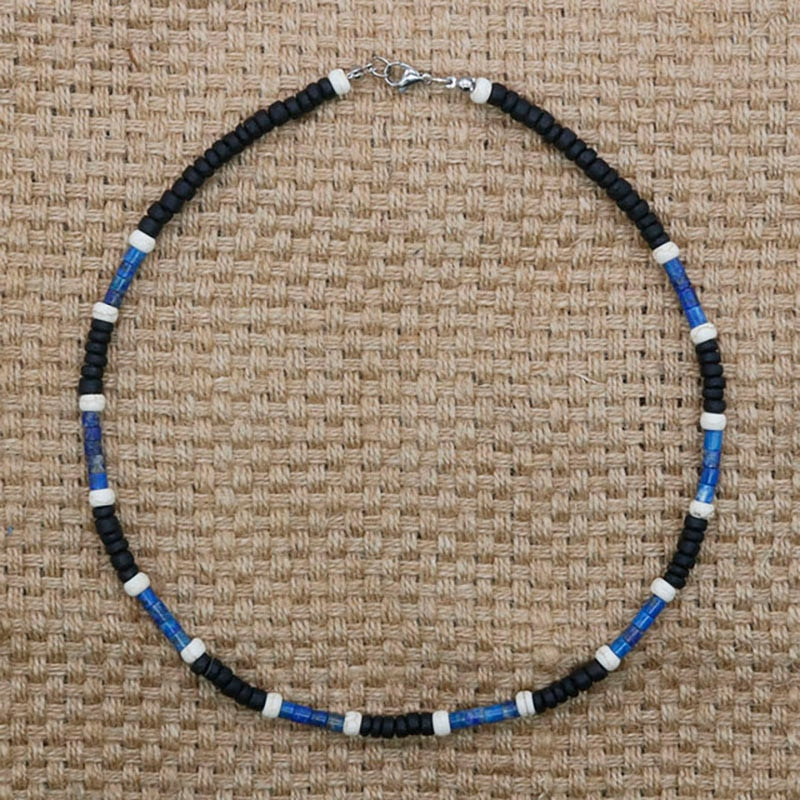 Summer Beach Bohemia Surfer Necklace For Men Simple Geometric Tribal Ethnic Coconut Shell Beaded Necklace Men Jewelry