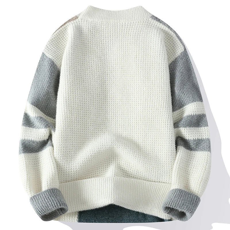 New Classic Fashion Trend Crewneck Sweater Men's Casual Loose Comfortable Warm High Quality Knitwear 4XL